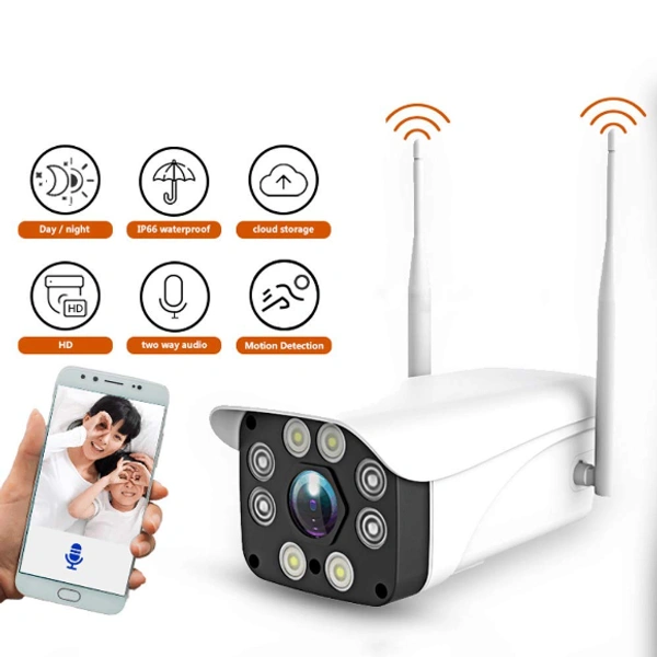 KINGSVISION Wireless WiFi 2MP Full HD 1080p Waterproof Indoor and Outdoor IP Security Bullet CCTV Security Camera - WHITE, 1 YEAR